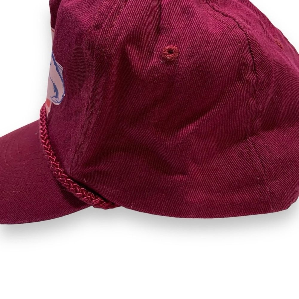 Vintage Toppers Budweiser Rope Brim Snapback Hat Maroon Bluefish Tournament OSFA - Picture 3 of 7